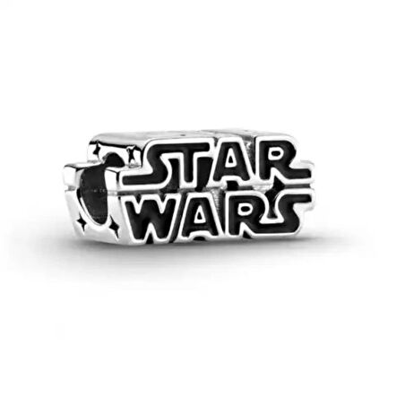 Gümüş s925 Damgalı Star Wars Logo 3D Gümüş Renk Charm