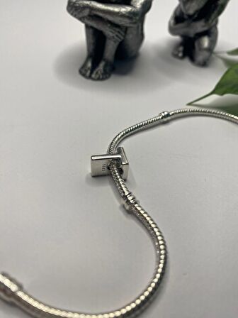 Gümüş s925 Damgalı T Harfi Zirkon Taşlı Charm