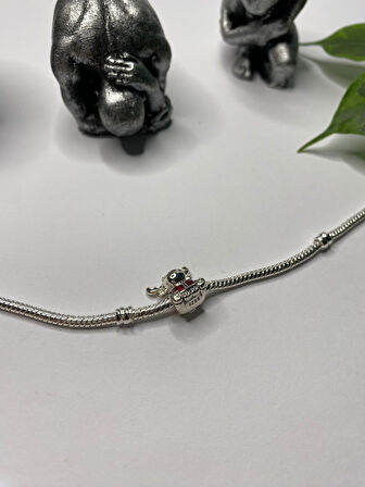 Gümüş s925 Damgalı Oturan Sevimli Geyik Charm