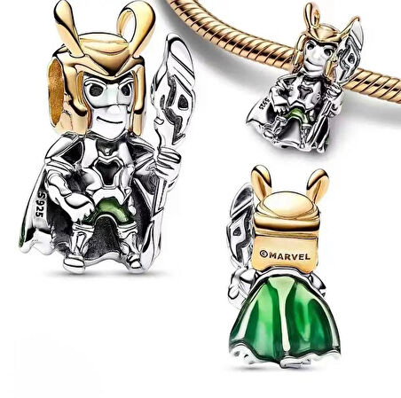 Gümüş s925 Damgalı Marvel Loki Charm