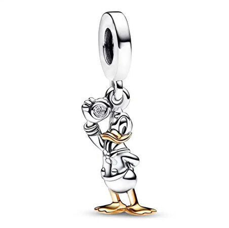 Gümüş s925 Damgalı Disney 100. Yıldönümü Donald Duck Sallantılı Charm