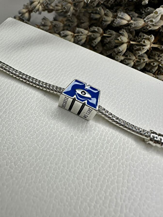 Gümüş s925 Damgalı Disney Pixar Sevimli Canavarlar M Logo Charm