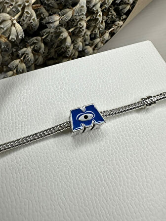 Gümüş s925 Damgalı Disney Pixar Sevimli Canavarlar M Logo Charm