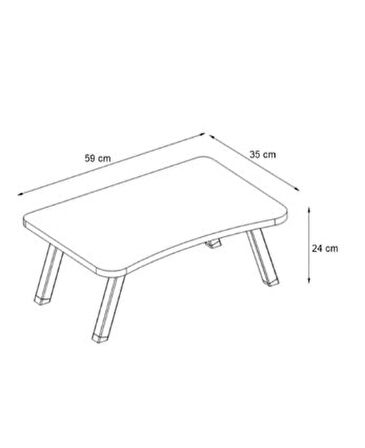 Laptop Sehpası Seyyar Kahvaltı Masası Katlanır Çalışma Sehpası Atlantik Çam