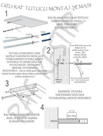 Beyaz Duvar Rafı Mdflam Parça Raf Uçan Raf 50 x 20