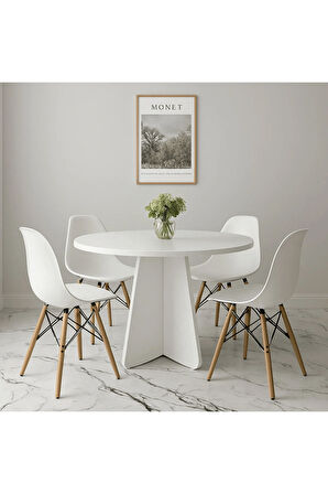 NİFİART yuvarlak modern dekoratif yemek masası mutfak masası-dekoratif-organizer masa