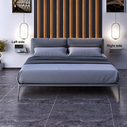 Nightstant Metal Yüzer Komodin – Duvara Monte Başucu Rafı & Kitaplık, Minimalist Tasarım