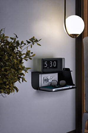 Nightstant Metal Yüzer Komodin – Duvara Monte Başucu Rafı & Kitaplık, Minimalist Tasarım