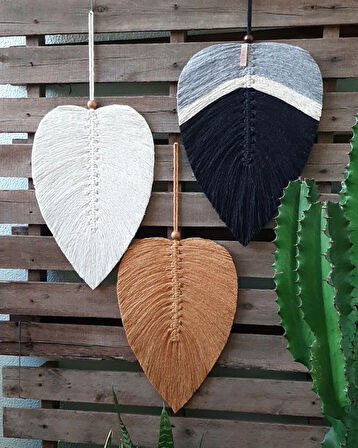 Makrome Dekoratif Duvar Süsü Yaprak Modelİ Şık Tasarım