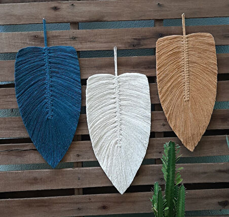 Makrome Dekoratif Duvar Süsü Yaprak Modelİ Şık Tasarım