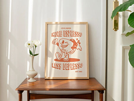 Retro Söz Duvar Baskısı, Daha Fazla Espresso Duvar Dekoru, Kahve Sanat Baskısı, Mutfak Duvar Sanatı, A5 A4 A3 Kahve Posteri