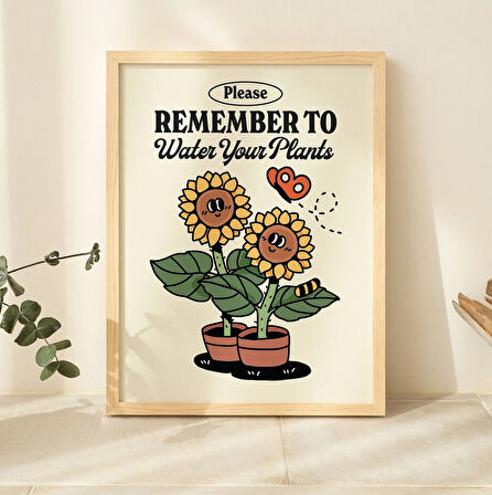 Retro Bitki Sözü Duvar Baskısı, Trend Poster, Bitki Annesi Baskıları, Nötr Yeşil Sanat Eseri