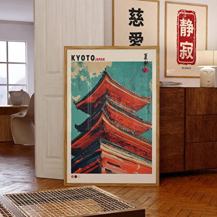 Kyoto Tapınağı Duvar Sanatı, Japon Pagoda Mimarisi Posteri, Geleneksel Japonya