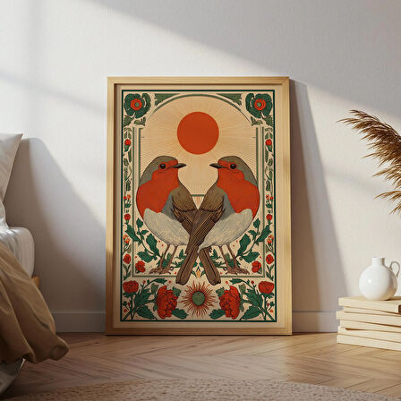 Avrupa Robin: Vintage Botanik Halk Sanatı ( )