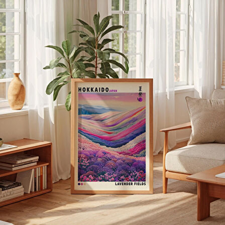 Japon Lavanta Tarlaları, Japandi Duvar Sanatı, Lavanta