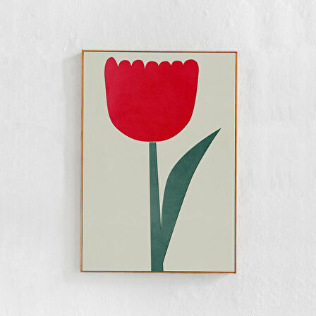 Kırmızı Lale Çiçeği: İskandinav Modern Poster
