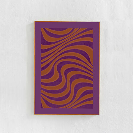 Sanat - Mor ve Turuncu Soyut Duvar Sanatı - 60'lar ve 70'ler 2K Tarzında Eklektik Ev Dekorasyonu Yüksek Çözünürlüklü Sanat