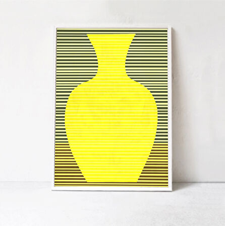 Sarı Vazo Poster Sanatı: Galeri Duvar Sanatı. Renkli Sanat, Sarı Sanat Posteri Eklektik Ev Dekoru A1