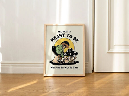 Retro Kurbağa Duvar Baskısı, Vintage Mantar İllüstrasyonu, A3 A4 A2 Baskı, Büyük Trend 70'ler Posteri