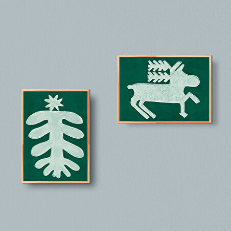 Noel Ev Dekorasyonu Poster Seti 2'li