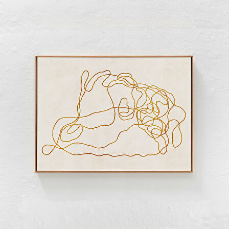 Soyut Çizgi Sanatı: Nötr tonlarda modern sanat eseri