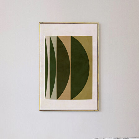 - Soyut Sanat - Nötr tonlarda modern sanat - Zeytin Yeşili Soyut - Modern Geometrik Sanat