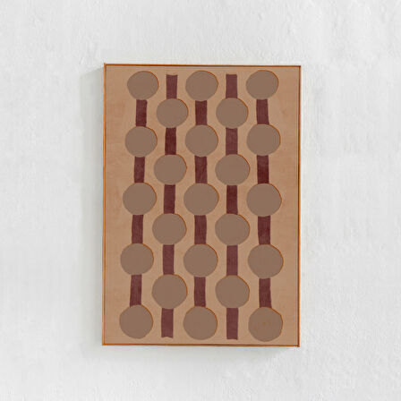 Bej ve kahverengi sanat: Sanat posteri. Toprak tonlarında geometrik desenler