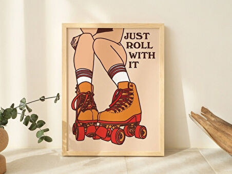 Retro 80'ler Duvar Baskısı, Harika 70'ler Duvar Dekoru, A2 A3 A4 Paten İllüstrasyonu, Trend Poster Baskısı