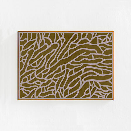 İskandinav Boho Duvar Sanatı: Soyut, Eklektik Sanat. Zeytin Yeşili Toprak Tonlarında Yatay Sanat Deseni Ev Dekorasyonu