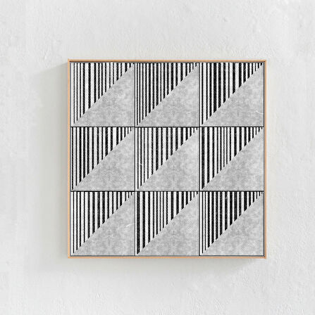 Siyah Beyaz, Geometrik Duvar Sanatı, Orta Modern Geometrik Sanat Eseri