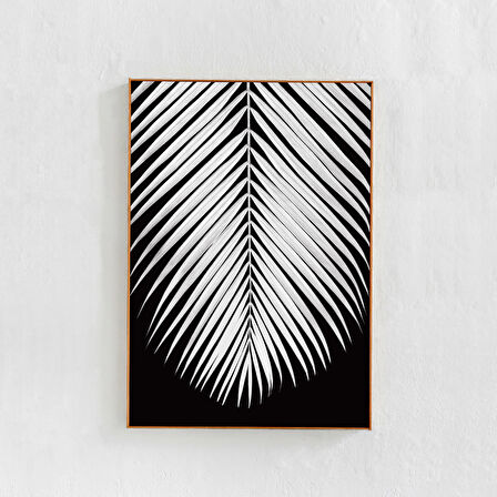 Tropikal Yaprak, Siyah Beyaz Bitki Poster Sanatı: Yurt İçin Palmiye Yaprağı Botanik Ev Dekorasyonu