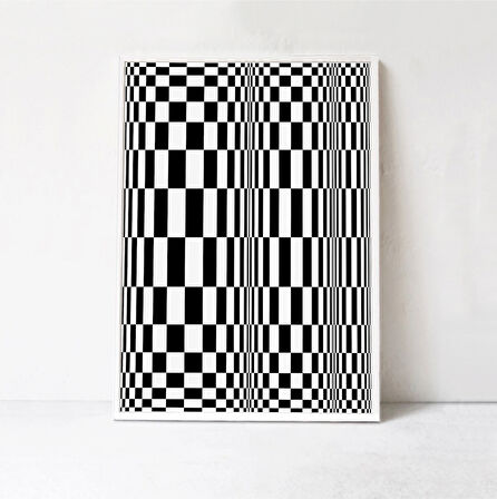 Büyük Soyut Sanat: Soyut Geometrik Poster, Siyah Beyaz, Çağdaş Sanat