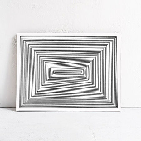 Orta yüzyıl modern sanatı. Soyut, Siyah Beyaz Sanat, Büyük, Geometrik, Yatay