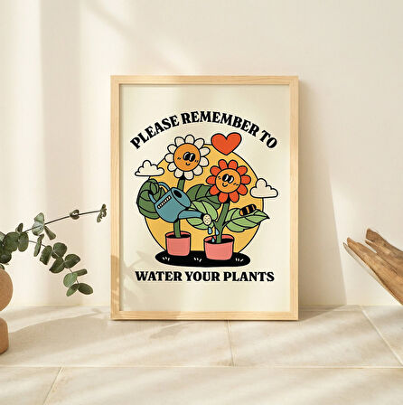 Retro Çiçekler Sözü Duvar Baskısı, Trend Poster, Bitki Annesi Baskıları, Renkli Sanat Eserleri