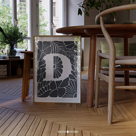 D Harfi Poster, Soyadı Baş Harfi Sanatı, Monogram Poster