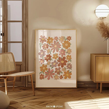 Boho Çiçek Pazarı, Sanat, Toprak Tonları, Çiçek İllüstrasyonu