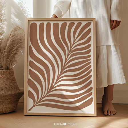 Organik Minimalist Nötr Botanik, Yanık Turuncu, Botanik Sanat