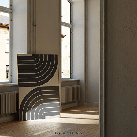 Orta Yüzyıl Modern, Geometrik Duvar Sanatı, Nötr Duvar Sanatı, Siyah Soyut