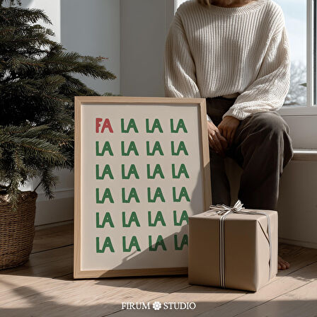 Fa La La La La Tipografi Sanatı, Komik Renkli Noel Posteri