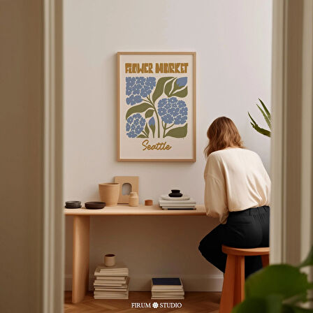Seattle Çiçek Pazarı Duvar Sanatı, Ortancalar Sanat Posteri