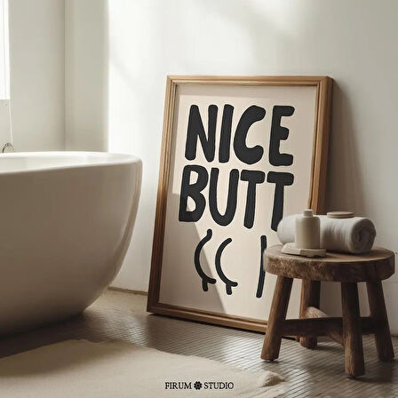 Güzel Popo Komik Banyo Duvar Sanatı