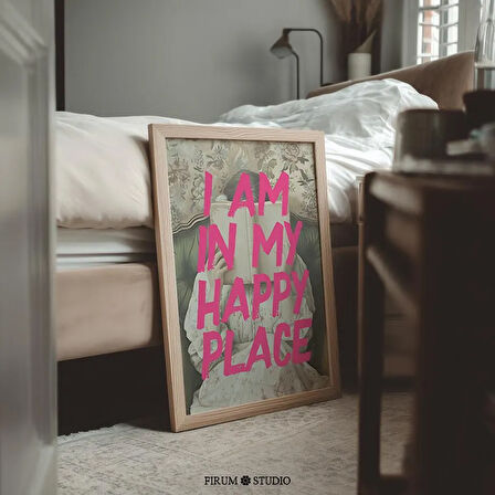 Mutlu Yerimde Tipografi Duvar Sanatı