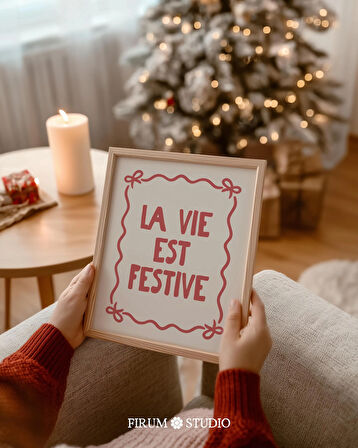 La Vie Est Şenlikli Sevimli Noel Duvar Sanatı