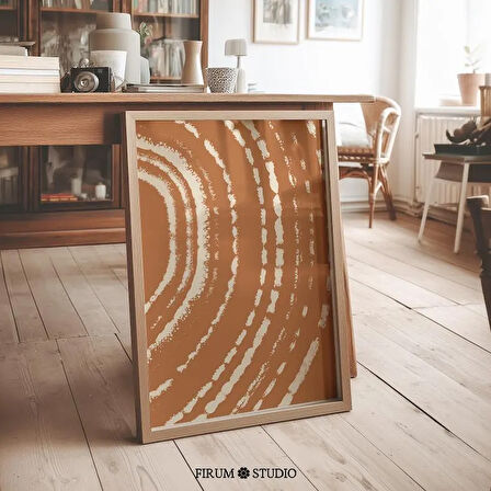 Yanık Turuncu Modern Soyut Duvar Sanatı