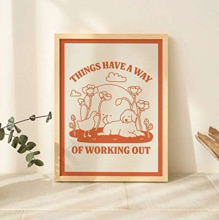 Sağlıklı Köpek ve Kaz Evi Baskısı, Retro Pozitiflik Posteri, Pozitif Posterler