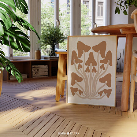 Sönük Turuncu Mantar Duvar Sanatı, Bohem Orman Sanatı