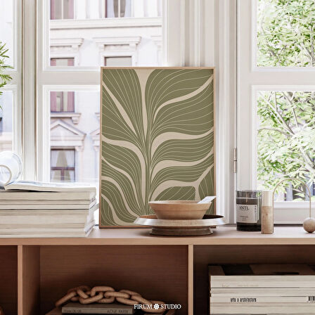 Boho Sönük Yeşil Organik Sanat