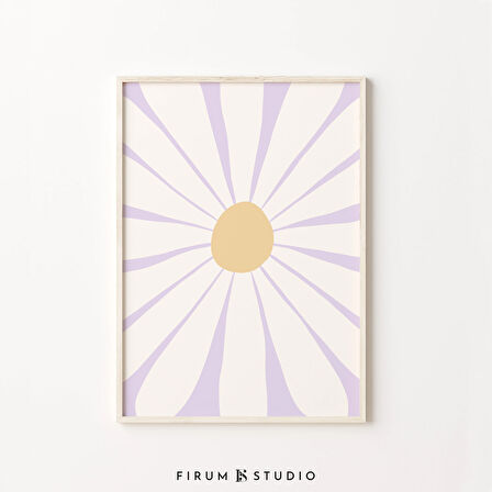 Papatya Duvar Sanatı, Bohem Sanatı, Leylak Duvar Sanatı, Pastel Oda Dekoru, Danimarka Pastel Dekoru