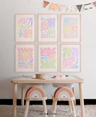 Pastel Soyut Çiçek Seti 6'lı, Danimarka Pastel Çiçek Galerisi