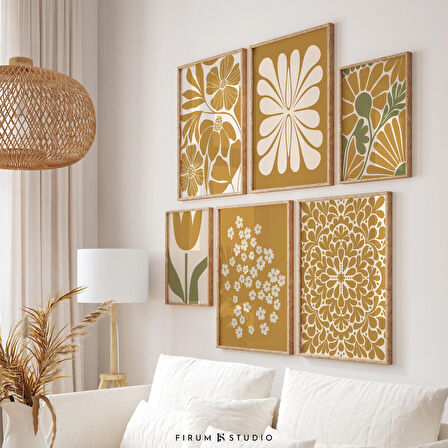 Hardal Sarısı Boho Şık 6'lı Set